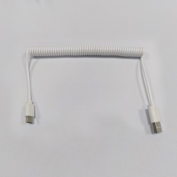 彈簧Type-C數據線，高彈性PU拉伸快充USB-C線
